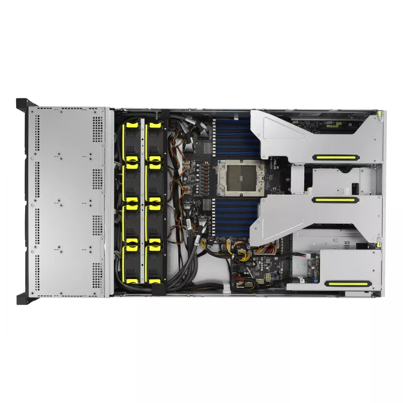 ASUS RS521A-E12-RS12U Socket SP5 Stelažinis (2U) Juodas, Sidabrinis