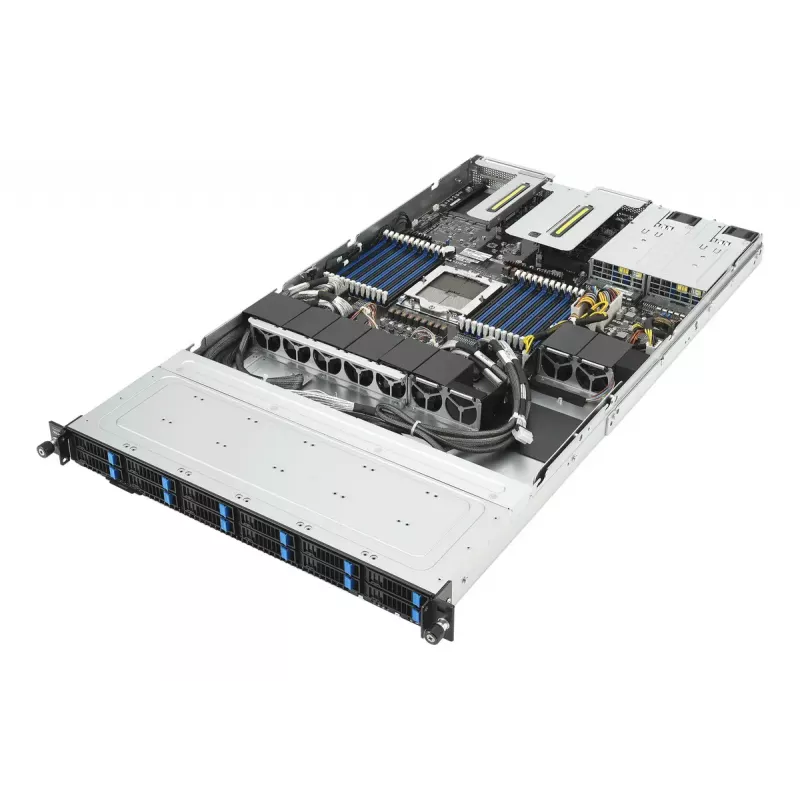 Serveris stelaže (1U) ASUS RS501A‑E12‑RS12U — LGA 6096, DDR5 iki 3 TB, 24 DIMM, 1600 W
