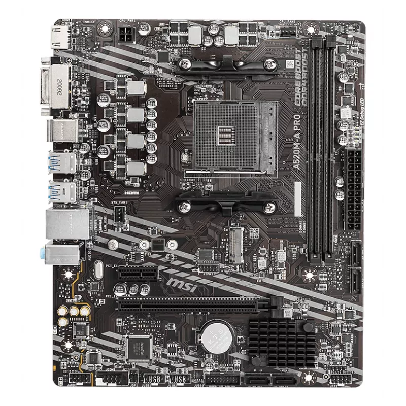 MSI A520M-A PRO pagrindinė plokštė AMD A520 Socket AM4 micro ATX
