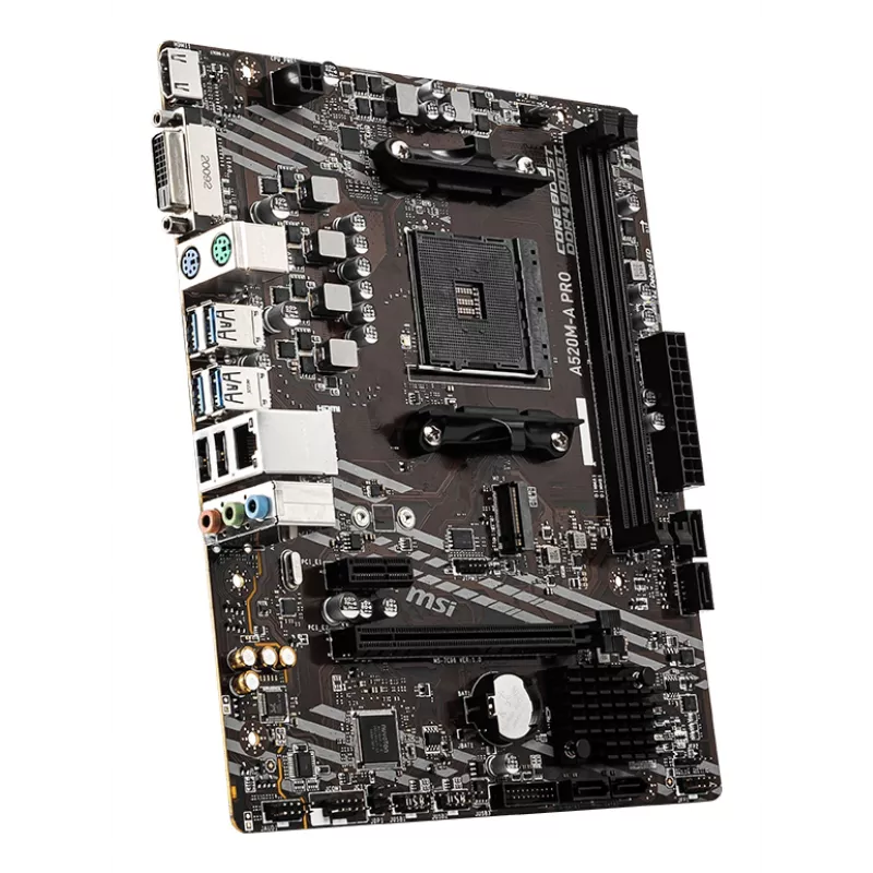 MSI A520M-A PRO pagrindinė plokštė AMD A520 Socket AM4 micro ATX