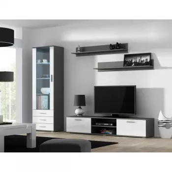 Plaukiojančių lentynų rinkinys Cama Meble SOHO, 2 vnt., 1250×200×200 mm, medžio drožlių plokštė, pilka matinė