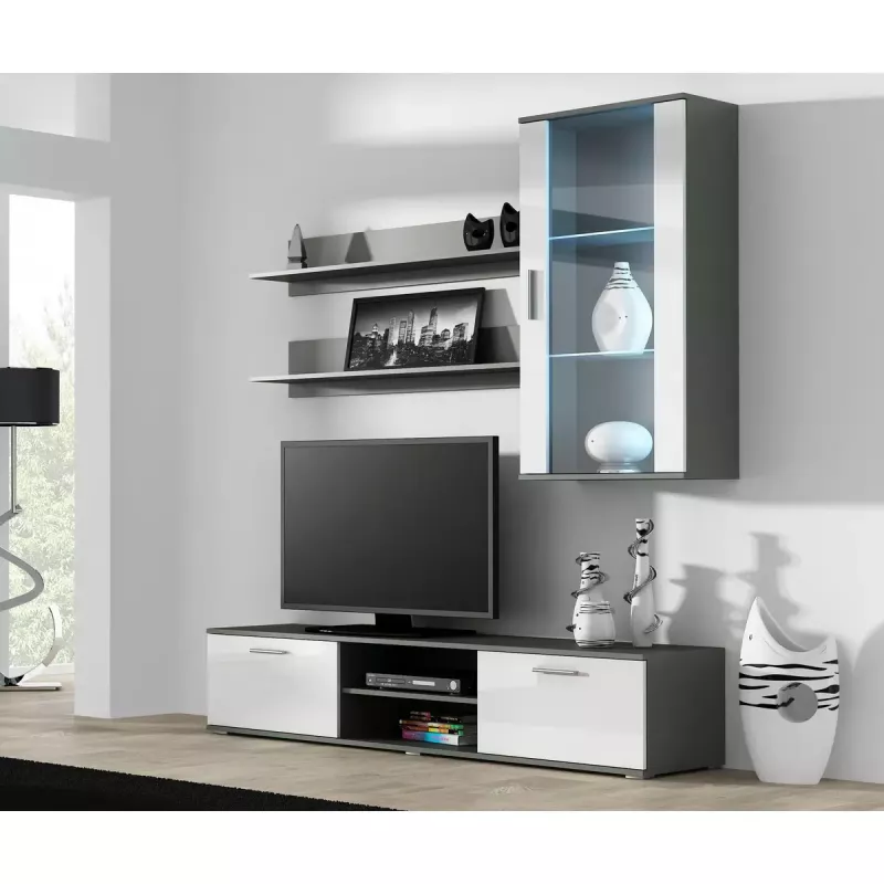 Plaukiojančių lentynų rinkinys Cama Meble SOHO, 2 vnt., 1250×200×200 mm, medžio drožlių plokštė, pilka matinė
