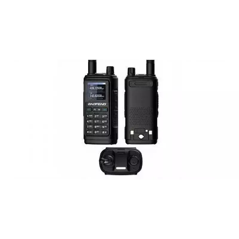Nešiojamos racijos Baofeng UV-17E komplektas (2 vnt.) – 5 W, 1800 mAh, VOX, žibintuvėlis, FM radijas, iki 10 km, juodos