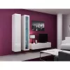 Pakraštinė spinta cama meble VIGO 180 — 1800×400×300 mm, balta/balta blizgi