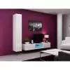 Pakraštinė spinta cama meble VIGO 180 — 1800×400×300 mm, balta/balta blizgi