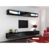 Sieninė spinta VIGO 90, 900×350×320 mm, juoda/juodas blizgesys