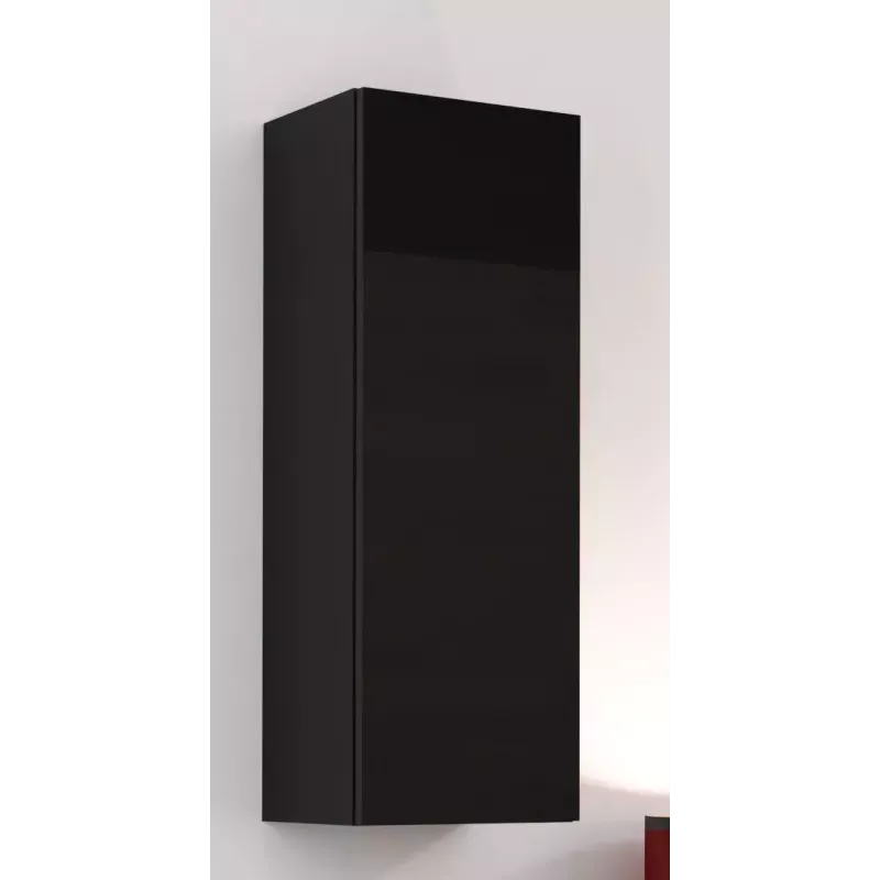 Sieninė spinta VIGO 90, 900×350×320 mm, juoda/juodas blizgesys