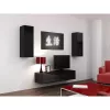 Sieninė spinta VIGO 90, 900×350×320 mm, juoda/juodas blizgesys