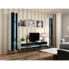 Sieninė lentyna cama meble VIGO NEW 180×40×30 cm balta/juoda blizgi