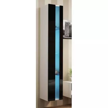 Sieninė lentyna cama meble VIGO NEW 180×40×30 cm balta/juoda blizgi