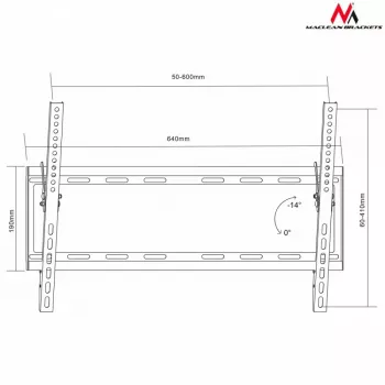 TV laikiklis sieninis MACLEAN MC-605, fiksuotas, VESA 75x75–600x400, iki 55 kg, 32–80 colių ekranams