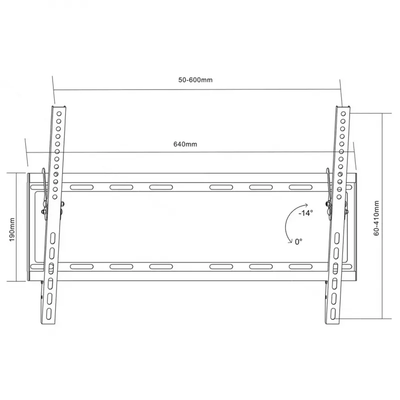 TV laikiklis sieninis MACLEAN MC-605, fiksuotas, VESA 75x75–600x400, iki 55 kg, 32–80 colių ekranams