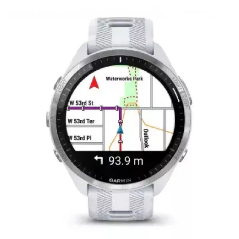 Garmin Forerunner 965 išmanusis laikrodis, 47 mm, 1,4 col. AMOLED, 32 GB, GPS, baltos spalvos