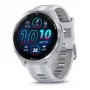 Išmanusis laikrodis GARMIN Forerunner 965 — 47 mm titano korpusas, 1,4 colio AMOLED, 32 GB, 23 dienų baterija, GPS/GLONASS/Galileo, balta silikoninė juosta