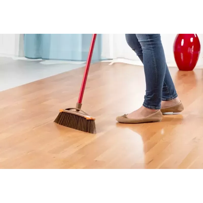 VILEDA 136082 vidaus šluota su minkštais/kietais plastikiniais šereliais ir rankena, bronzinė