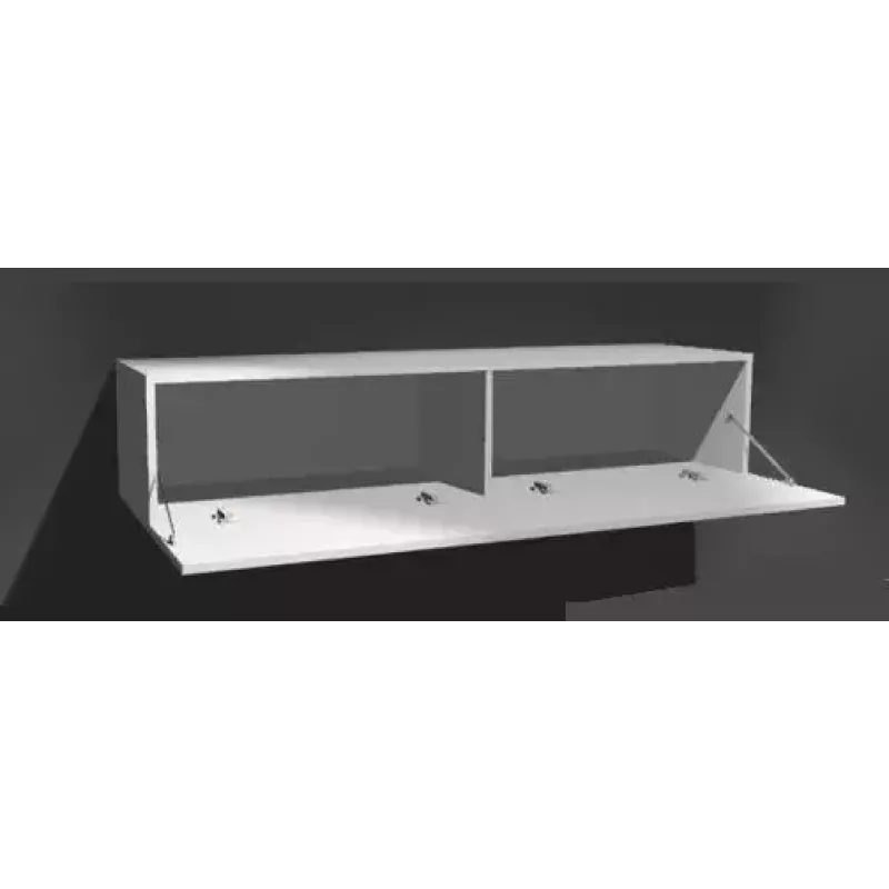 TV stovas cama meble VIGO 180 – 1800×400×300 mm, baltas stalviršis, baltas rėmas, medžio drožlių plokštė