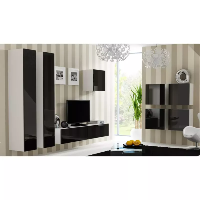 TV stovas cama meble VIGO 180 – 1800×400×300 mm, baltas stalviršis, baltas rėmas, medžio drožlių plokštė