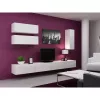TV stovas Cama Meble VIGO 140, 1400×400×300 mm, baltas blizgus viršus, medžio drožlių plokštė, baltas rėmas