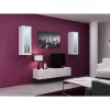 TV stovas Cama Meble VIGO 140, 1400×400×300 mm, baltas blizgus viršus, medžio drožlių plokštė, baltas rėmas