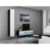 TV stovas Cama Meble VIGO NEW 30/140/40, 1400×400×300 mm, juodas stalviršis, medžio drožlių plokštė, juodas rėmas