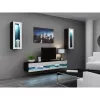 TV stovas Cama Meble VIGO NEW 30/140/40, 1400×400×300 mm, juodas stalviršis, medžio drožlių plokštė, juodas rėmas