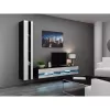 TV stovas Cama Meble VIGO NEW 30/140/40, 1400×400×300 mm, juodas stalviršis, medžio drožlių plokštė, juodas rėmas