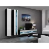 TV stovas Cama Meble VIGO NEW 30/140/40, 1400×400×300 mm, juodas stalviršis, medžio drožlių plokštė, juodas rėmas