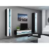 TV stovas Cama Meble VIGO NEW 30/140/40, 1400×400×300 mm, juodas stalviršis, medžio drožlių plokštė, juodas rėmas