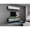 TV stovas Cama Meble VIGO NEW 30/140/40, 1400×400×300 mm, juodas stalviršis, medžio drožlių plokštė, juodas rėmas