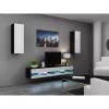 TV stovas Cama Meble VIGO NEW 30/140/40, 1400×400×300 mm, juodas stalviršis, medžio drožlių plokštė, juodas rėmas