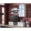 TV stovas cama meble SOHO 180 — 1800×430×370 mm, baltas stalviršis (medžio drožlių plokštė), baltas rėmas