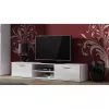 TV stovas cama meble SOHO 180 — 1800×430×370 mm, baltas stalviršis (medžio drožlių plokštė), baltas rėmas