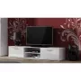 TV stovas cama meble SOHO 180 — 1800×430×370 mm, baltas stalviršis (medžio drožlių plokštė), baltas rėmas
