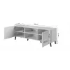 Spintelė televizoriui Cama Meble ABETO 150x42x52 cm, juoda blizgi, MDF viršus, juodas rėmas