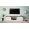 Stalius spintelė televizoriui Cama Meble GRANERO RTV 200x56,7x35 cm balta blizgi viršus, medžio drožlių plokštės korpusas