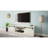 Stalius spintelė televizoriui Cama Meble GRANERO RTV 200x56,7x35 cm balta blizgi viršus, medžio drožlių plokštės korpusas