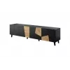 TV spintelė Cama Meble ETNA 200×42×52 cm, juodas matinis viršus, ąžuolo craft rėmas