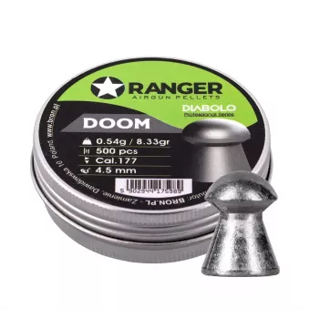 Šratiniai šoviniai RANGER 4.5 mm Diabolo Professional Doom, 0,54 g, 500 vnt., aliumininė dozatorinė