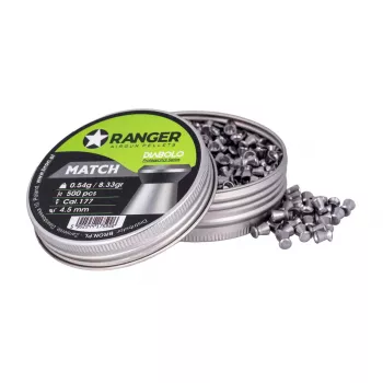 Šratiniai šoviniai RANGER PRORO 4,5 mm Diabolo — 500 vnt., sidabriniai, aliumininė talpykla