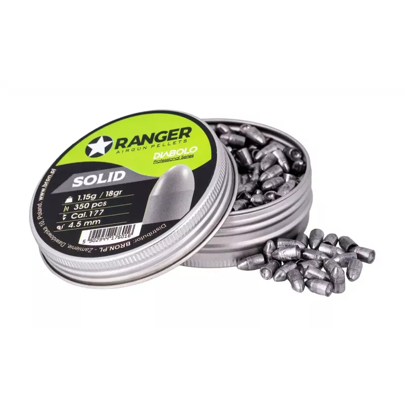 RANGER Diabolo Professional Solid PRORO.45.350 pneumatinio ginklo šratai 4,5 mm, pusapvaliai, 1,15 g, 350 vnt.