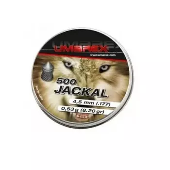 Šratiniai šratai UMAREX Jackal 4.5 mm smailūs briaunoti, švininiai, 0,53 g — 500 vnt.