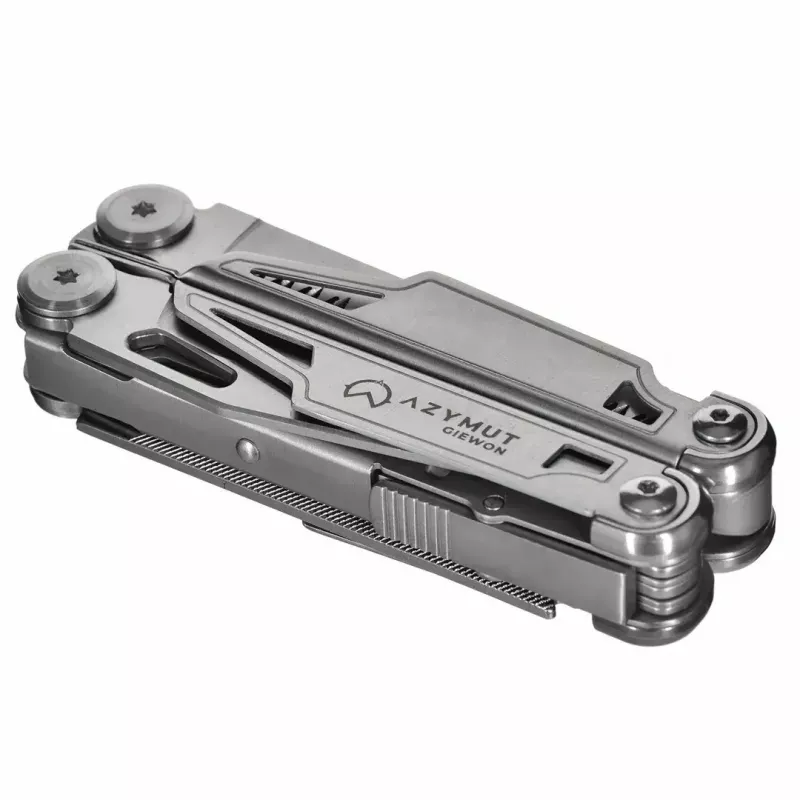 Multitool AZYMUT H2038 pilno dydžio daugiafunkcis įrankis – 14 įrankių, 16,2 cm atidarytas, 10,1 cm sulankstytas, 264 g, 420/7CR13 plienas, odinis dėklas