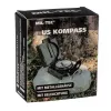 Navigacinis magnetinis kompasas Mil‑Tec US su apšvietimu, aliuminio korpusas, masteliai 1:50k ir 1:25k, alyvinė