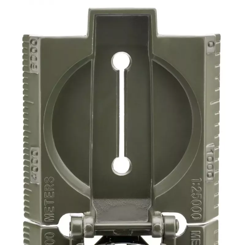 Navigacinis magnetinis kompasas Mil‑Tec US su apšvietimu, aliuminio korpusas, masteliai 1:50k ir 1:25k, alyvinė