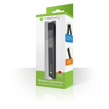 Techly ITC-LASER26 belaidis pristatymo įrenginys su raudonu lazeriu, RF, juodas
