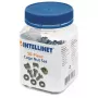 Cage veržlių rinkinys INTELLINET 711081 — plastikiniai tarpikliai, sidabrinė spalva, tvirtinimo komplektas, 10 g