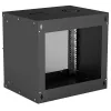 Sieninis 9U tinklo stovas INTELLINET 19 colių (540×487×400 mm) juodas, stiklinės durelės, IP20