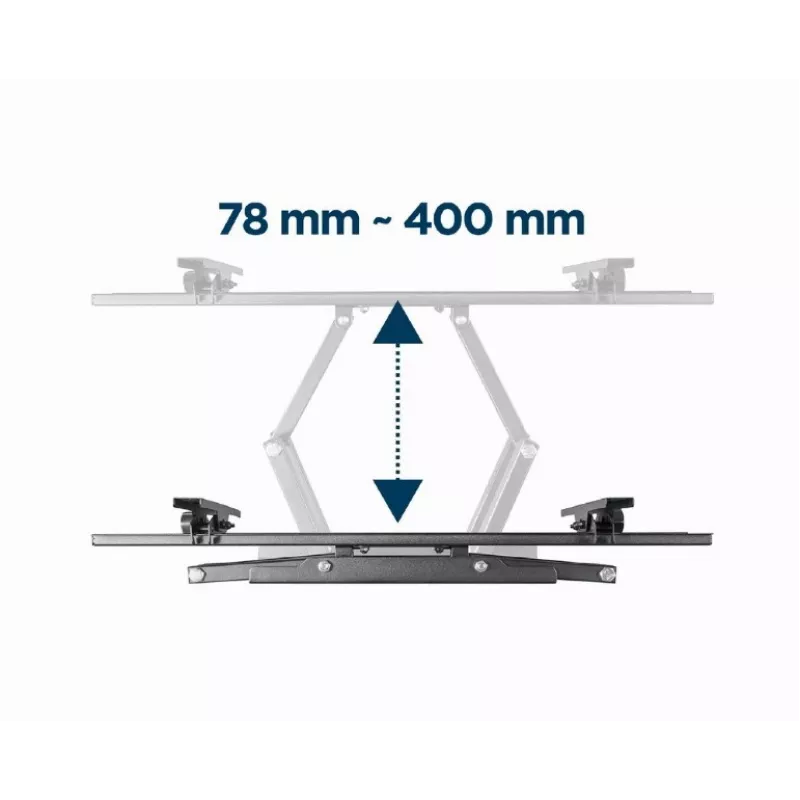 Sieninis TV laikiklis GEMBIRD WM-70ST-01, 37–70 colių, pakreipimas 0° iki -20°, pasukimas ±60°, VESA 200×200–600×400, max 35 kg, juodas