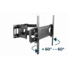 Sieninis TV laikiklis GEMBIRD WM-70ST-01, 37–70 colių, pakreipimas 0° iki -20°, pasukimas ±60°, VESA 200×200–600×400, max 35 kg, juodas