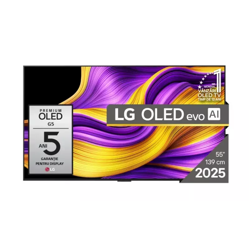LG OLED evo AI OLED55G51LW televizorius 139,7 cm (55 col.) 4K Ultra HD Smart TV Wi-Fi juodas